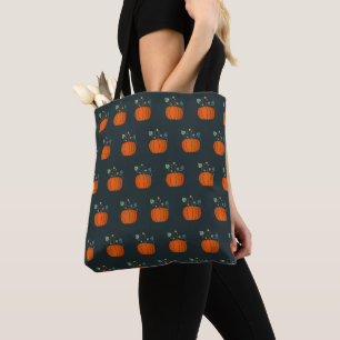Bolsa de mano negra de calabaza de Halloween
