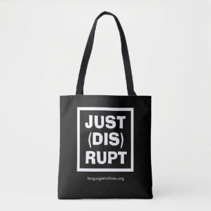 Bolsa de mano negra JUST(DIS)RUPT de Language Matt