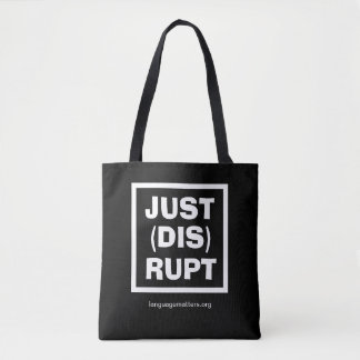 Bolsa de mano negra JUST(DIS)RUPT de Language Matt