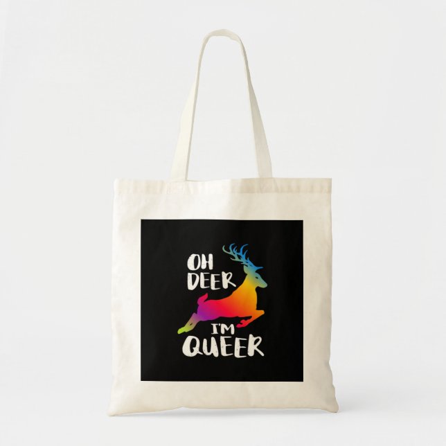 Bolsa de mano Oh Deer Queer Pride estilo artístico (Frente)