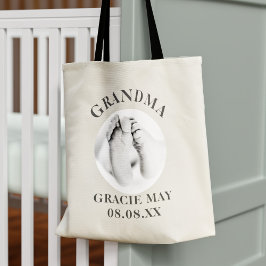 Bolsa de mano para abuelos con foto de nuevo bebé