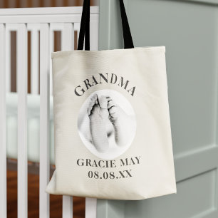 Bolsa de mano para abuelos con foto de nuevo bebé
