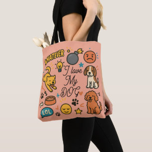 Bolsa de mano para amante de perros divertidos y l