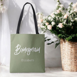 Bolsa de mano para boda en verde salvia para dama