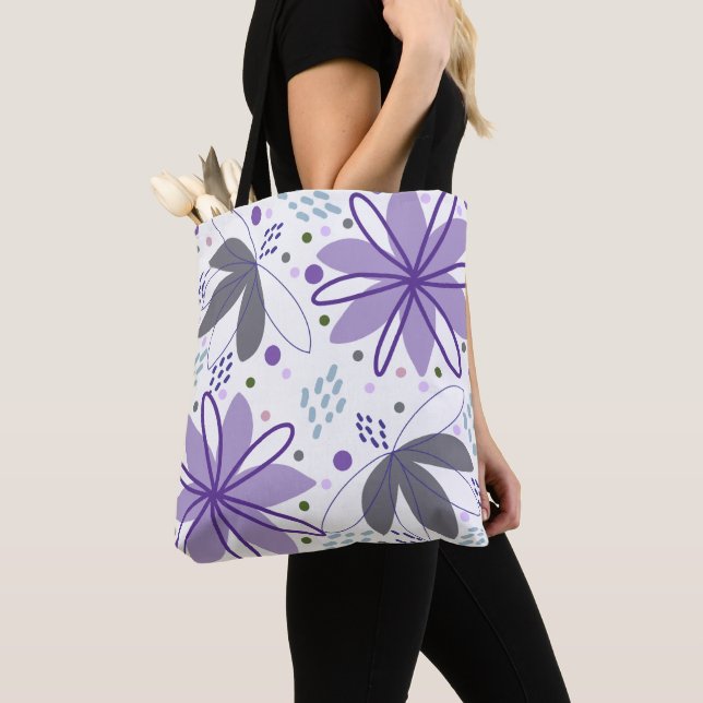 Bolsa de mano para compras de arte floral abstract (Detalle)