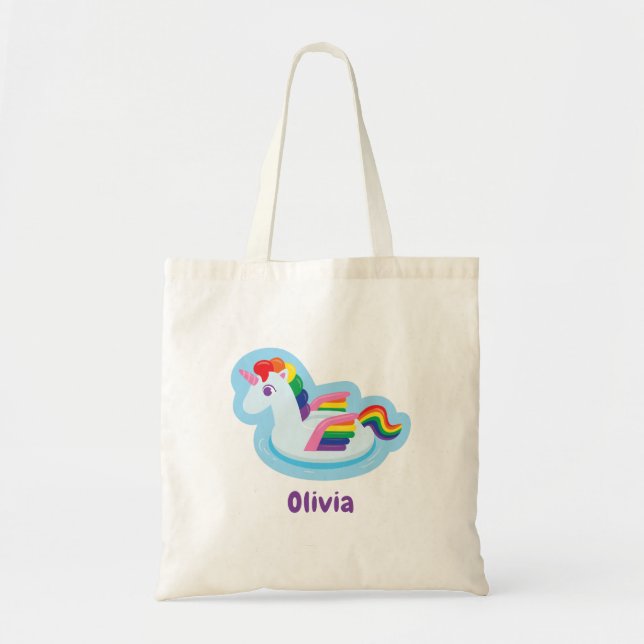 Bolsa de mano para flotador de piscina de arcoíris (Frente)