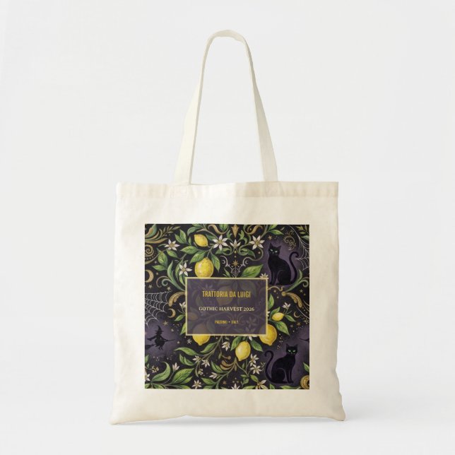 Bolsa de mano para Halloween con limón botánico gó (Frente)