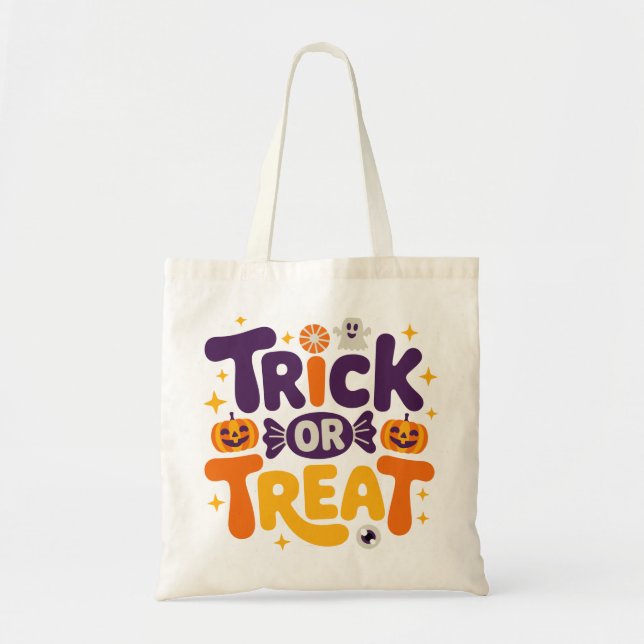 Bolsa de mano para Halloween Trick or Treat (Frente)