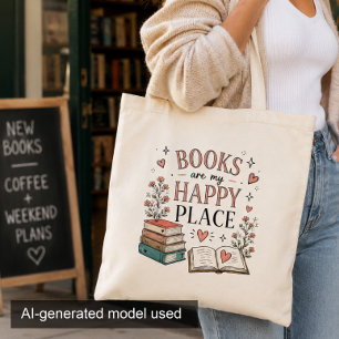 Bolsa de mano para lectores: lugar feliz para aman