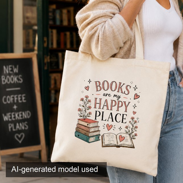 Bolsa de mano para lectores: lugar feliz para aman (Subido por el creador)