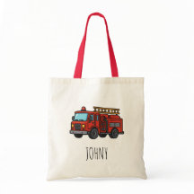 Bolsa de mano para niños Camión de bomberos rojo l