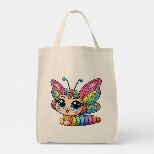 Bolsa de mano para niños con larva de mariposa col (Reverso)