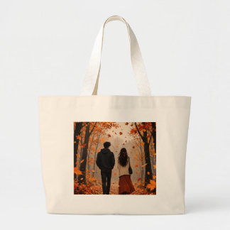 Bolsa de mano para pareja otoño romántico | Hojas