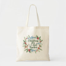 Bolsa de mano para profesora de Navidad en acuarel