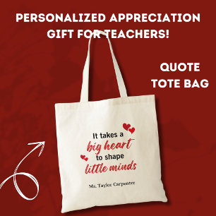 Bolsa de mano personalizada con cita de agradecimi