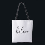 Bolsa de mano personalizada con nombre<br><div class="desc">Esta bolsa de mano personalizada es simple,  moderna y elegante. El texto y el color del texto son totalmente personalizables. Perfecta como regalo para damas de honor,  favor de boda,  regalo de cumpleaños o graduación. Parte de una colección de Parcel Studios.</div>