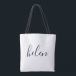 Bolsa de mano personalizada con nombre<br><div class="desc">Esta bolsa de mano personalizada es simple,  moderna y elegante. El texto y el color del texto son totalmente personalizables. Perfecta como regalo para damas de honor,  favor de boda,  regalo de cumpleaños o graduación. Parte de una colección de Parcel Studios.</div>
