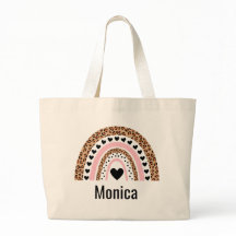 Bolsa de mano personalizada con nombre de arcoíris