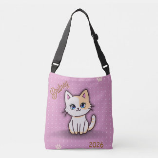 Bolsa de mano personalizada con nombre de gatito r
