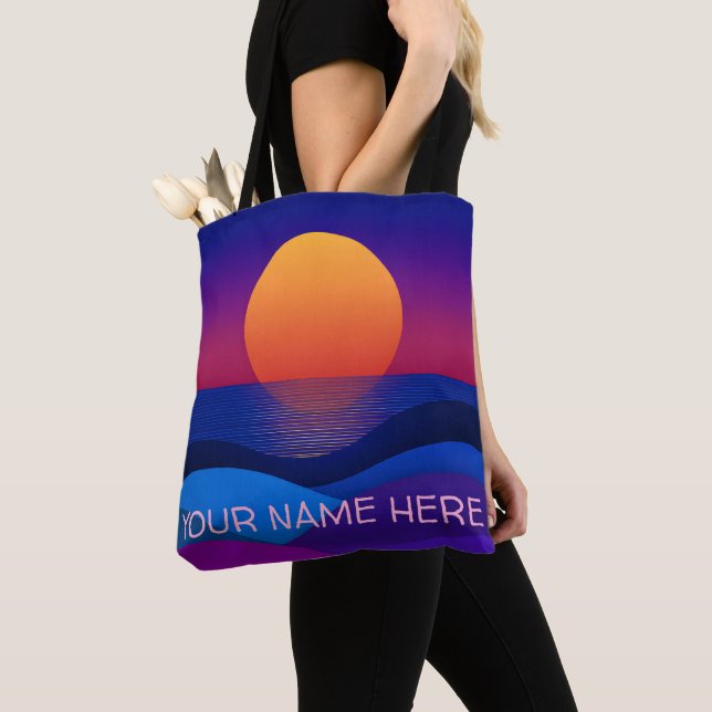 Bolsa de mano personalizada con puesta de sol retr (Detalle)