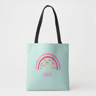 Bolsa de mano personalizada de arcoíris para niñas