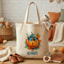 Bolsa de mano personalizada de calabaza de otoño p