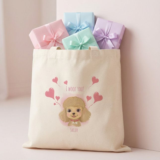 Bolsa de mano personalizada de caniche con nombre  (Subido por el creador)