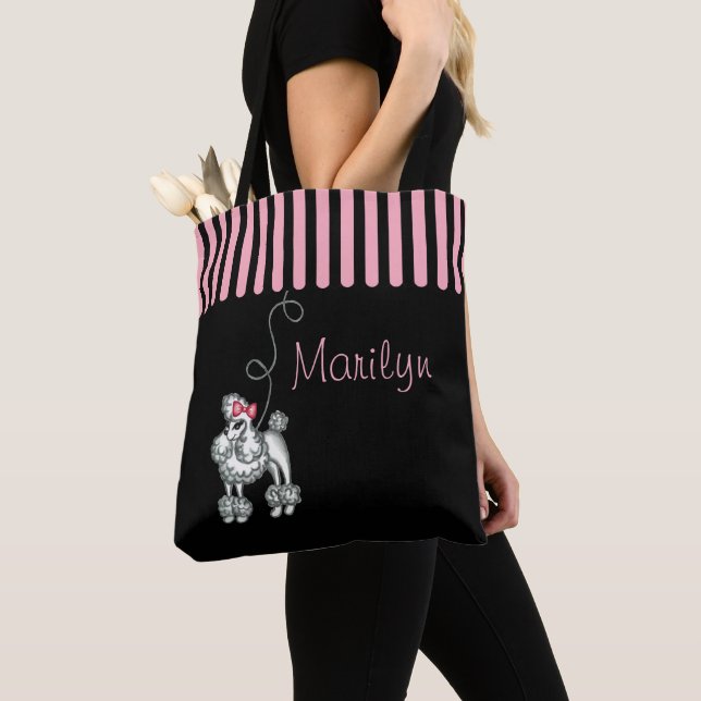 Bolsa de mano personalizada de Caniche Francés (Detalle)
