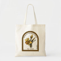 Bolsa de mano personalizada de la flor del mes de