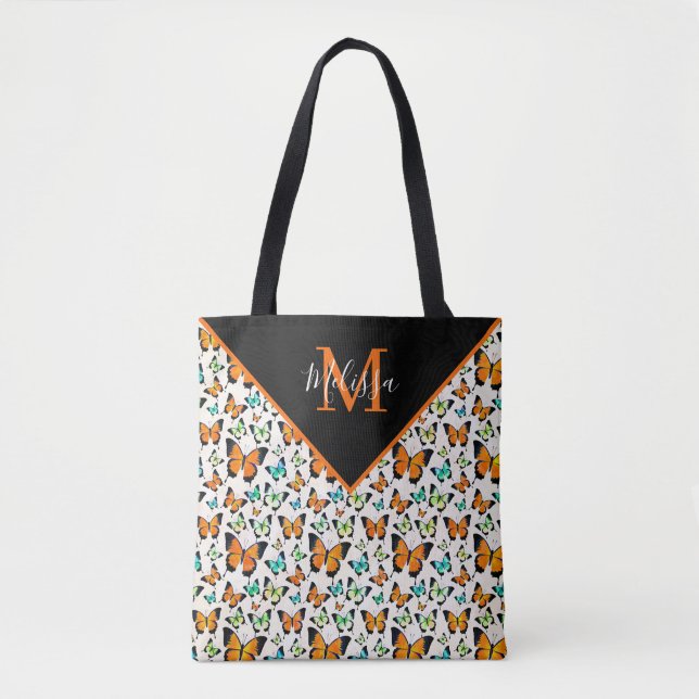 Bolsa de mano personalizada de mariposas de verano (Anverso)