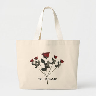 Bolsa de mano personalizada de tres rosas rojas |