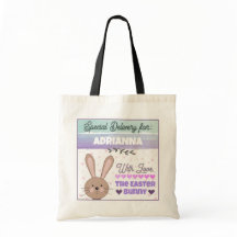 Bolsa de mano personalizada del conejo de Pascua