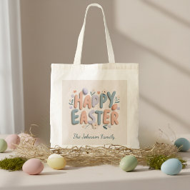 Bolsa de mano personalizada Feliz Pascua para fami