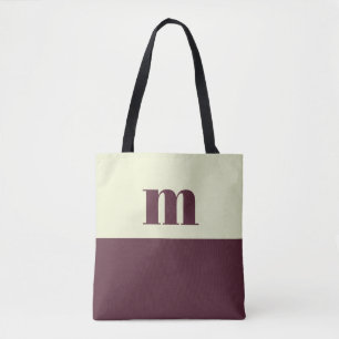 Bolsa de mano personalizada inicial blanca y marró