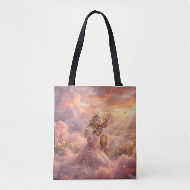 Bolsa de mano Princesa encantadora y ciervo (Anverso)