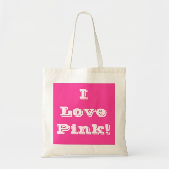 Bolsa de mano que amo rosa (Frente)