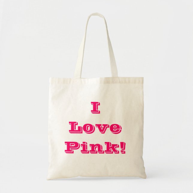 Bolsa de mano que amo rosa (Frente)