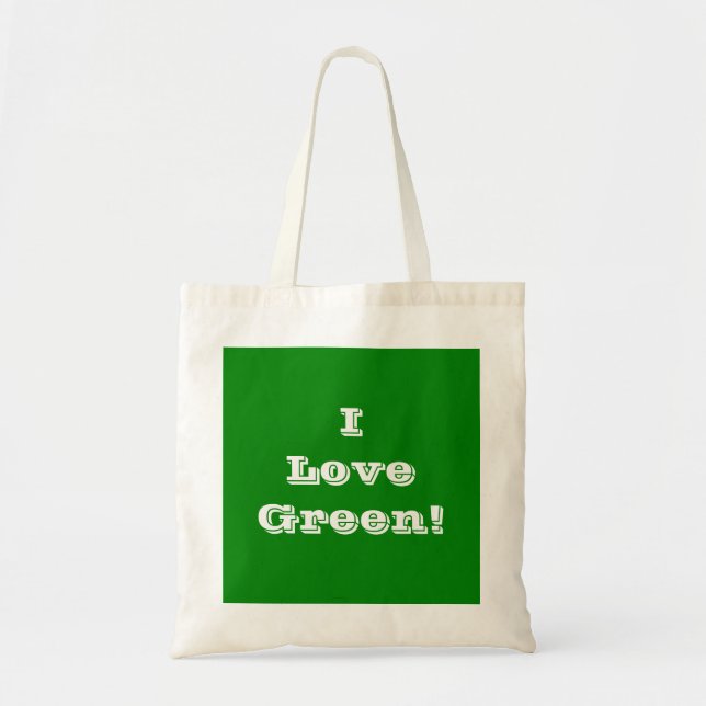Bolsa de mano que me encanta el verde (Frente)