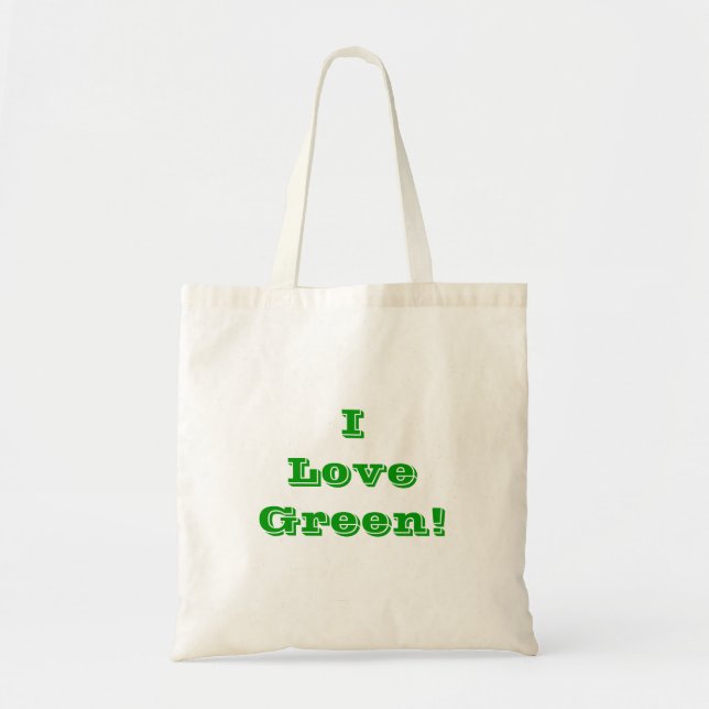 Bolsa de mano que me encanta el verde (Frente)