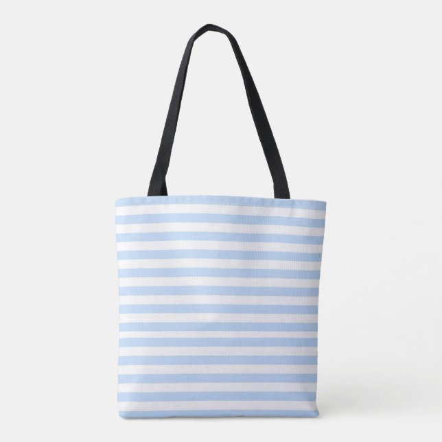 Bolsa de mano, raya horizontal azul y blanca (Reverso)