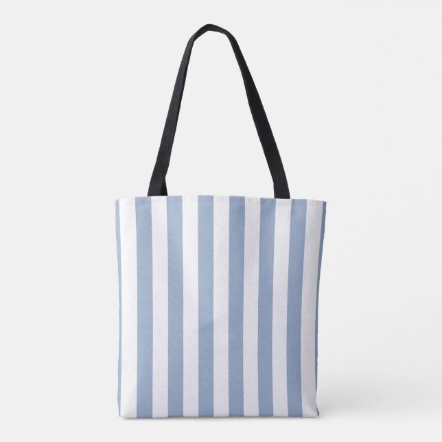 Bolsa de mano, raya vertical azul y blanca (Reverso)