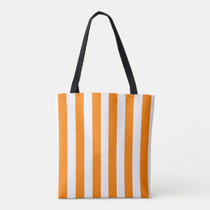 Bolsa de mano, raya vertical naranja y blanca