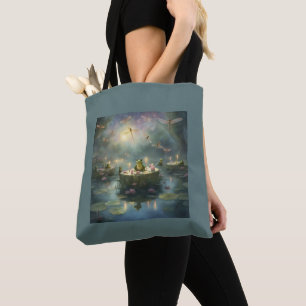 Bolsa de mano regalo de libélula rana nenúfar esta