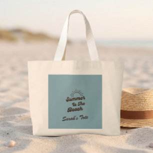 Bolsa de mano Retro Summer is the Beach con nombre