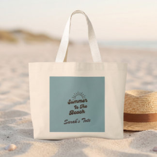 Bolsa de mano Retro Summer is the Beach con nombre
