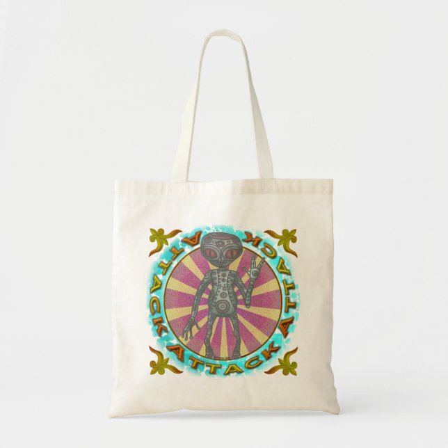 Bolsa de mano Robot Alien Attack (Frente)