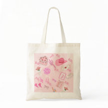 Bolsa de mano rosa kawaii femenina.