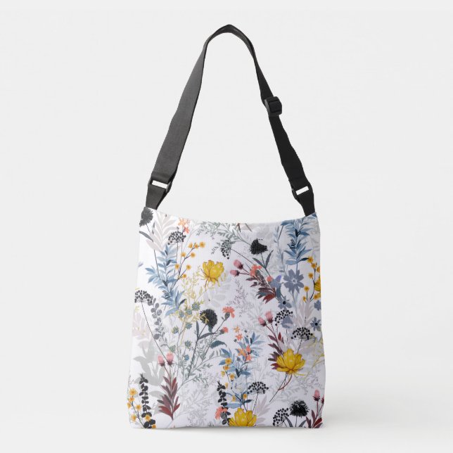 Bolsa de mano sofisticada de pradera de flores sil (Anverso)