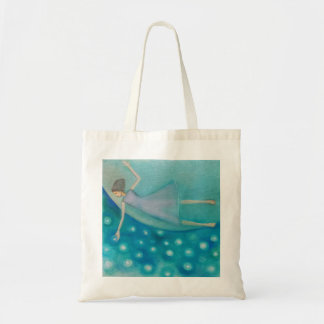 Bolsa de mano soñadora de niña y cielo estrellado