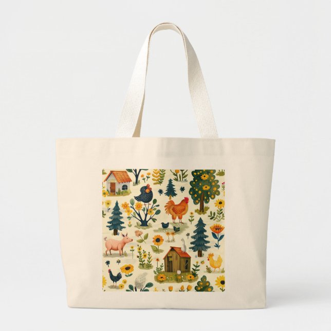 Bolsa de mano temática de animales de granja (Frente)